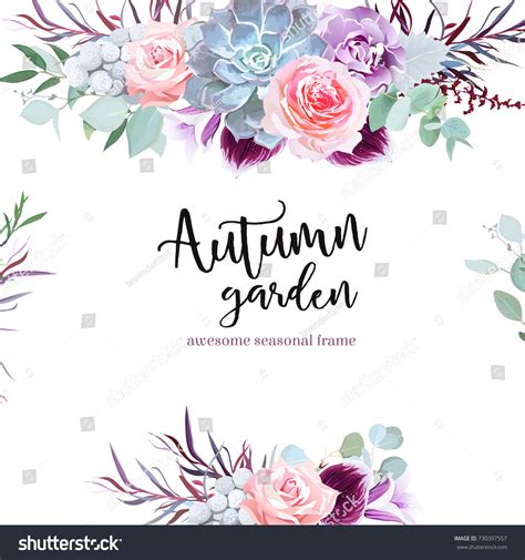 Stylish Plum Colored Pink Flowers Vector Stock Vector Royalty Free