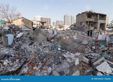 Old Area Building Broken Down For New Construction Stock Photo Image