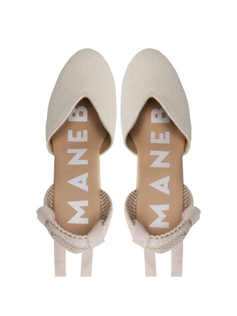 Manebi Espadrilky Shaped Wedge Espadrilles O 7 0 WH Écru Modivo sk