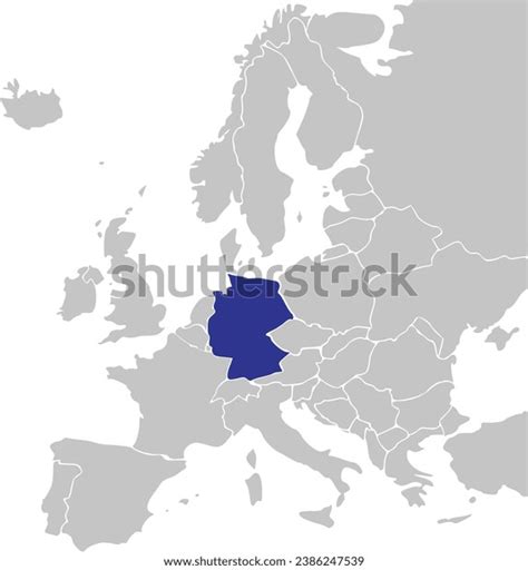 Blue Cmyk National Map Germany Inside Stock Vector Royalty Free