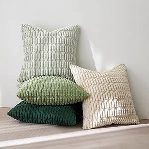 Amazon MIULEE Pack Of 4 Corduroy Decorative Throw Pillow Covers