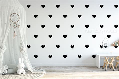 Heart Decals / Hearts Wall Stickers / Heart Wall Decor / | Etsy