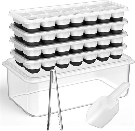 Amazon Ice Cube Tray With Lid And Bin Silicone Ice Cube Trays For