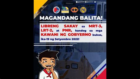 MRT 3 LRT 2 At PNR May Alok Na Libreng Sakay Sa Mga Kawani Ng Gobyerno