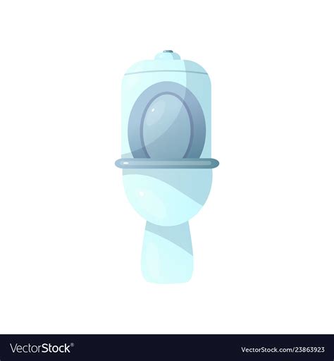 Close-up front view white ceramic toilet Vector Image