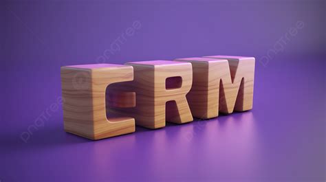 Wooden Style Crm Block Text In Purple 3d Render Background Optimize