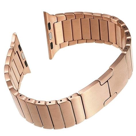 Apple Watch Luxe Metalen Band Ros Goud Smartwatchbanden Nl