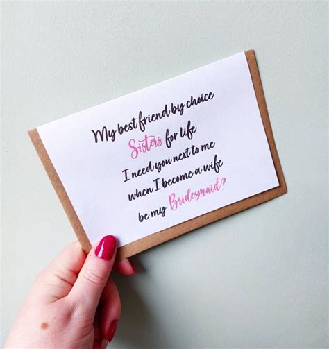 Sister Bridesmaid Proposal Card Will You Be My Bridesmaid Etsy