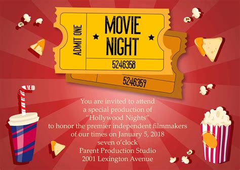 Movie Night Invitation Template