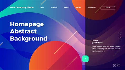 homepage abstract wave background. Gradient landing page template ...