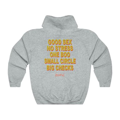 Good Sex No Stress One Boo Small Circle Big Checks Hoodie Ferolos