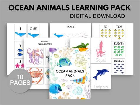 Ocean Animals Printable Printable Puzzle for Kids Nature - Etsy