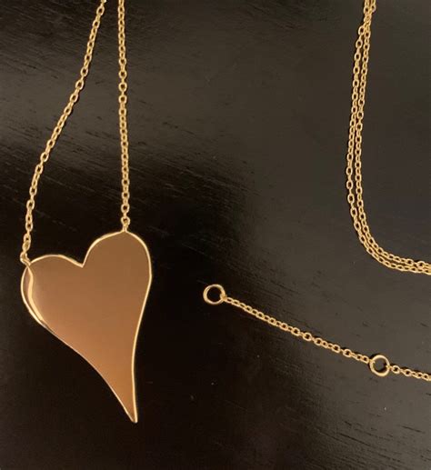 Gold Heart Necklace Necklaces Elongated Heart Necklace K Over