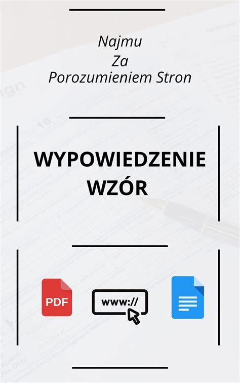 Wypowiedzenie Najmu Za Porozumieniem Stron Wz R Word Pdf