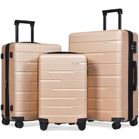 Merax 3 Piece Expandable ABS Hardshell Luggage Set Spinner Wheel