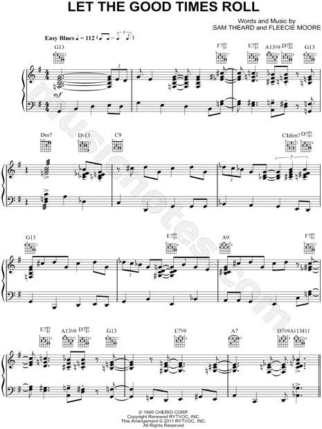 Ray Charles Let The Good Times Roll Sheet Music In G Major