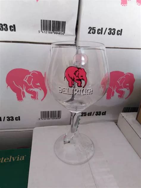 6 VERRES BIÈRE delirium 33cl 50cl pied trompe éléphant rose no