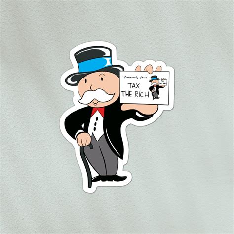 Tax The Rich Monopoly Man Sticker For Laptops Bottles Phones Etsy