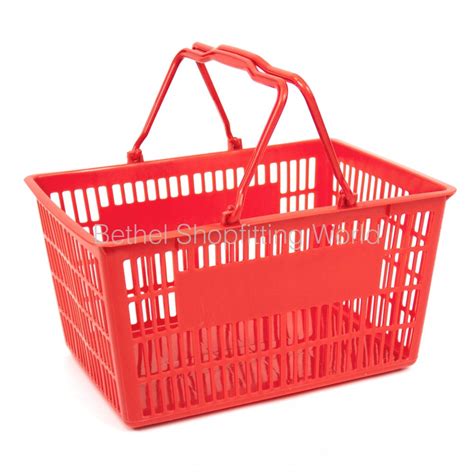 Plastic Shopping Basket Large Plastic Handle Pack Of