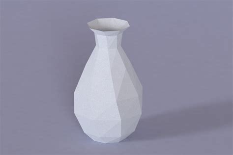 Printable Diy Template Pdf Vase Low Poly Paper Model V1 3d Etsy