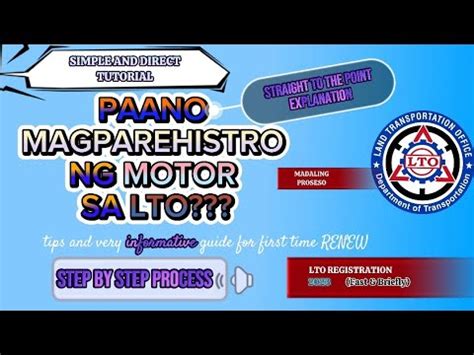 Lto Motorcycle Registration Paano Magparehistro Ng Motor