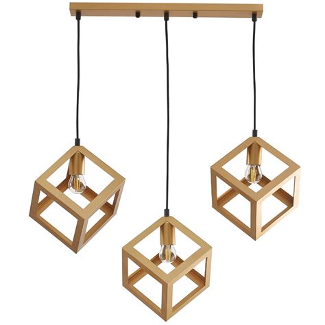 Lampa Wisz Ca Sufitowa Yrandol Z Ota Loft X Led Geometryczna