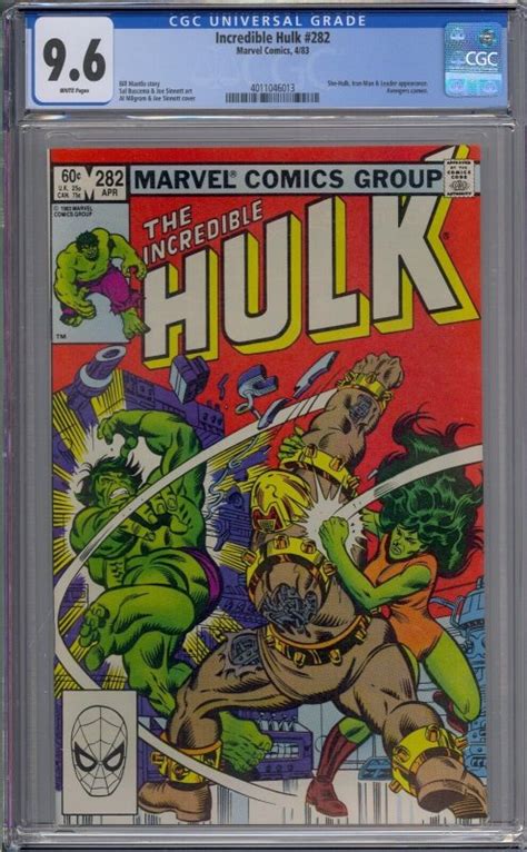 Incredible Hulk 282 Cgc 96 2nd She Hulk Crossover White Pages 6013