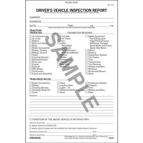 Detailed Drivers Vehicle Inspection Report 3 Ply Wcarbon Black Personalized