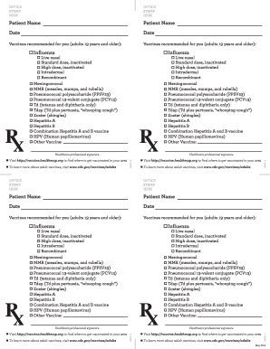 Vaccinces Cdc Fill Out And Sign Printable Pdf Template Signnow