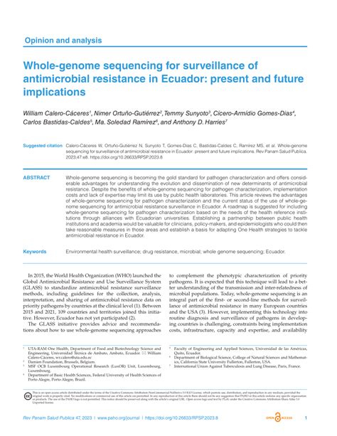 Pdf Whole Genome Sequencing For Surveillance Of Antimicrobial