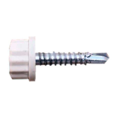 Nylo Tec 10 X 1 In Nylon White Bi Hex Head Self Drill Screw 100 Per