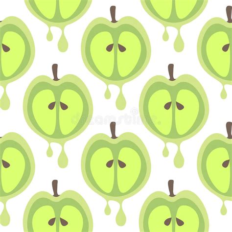 Seamless Vector Pattern With Fruits Symmetrical Background With