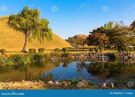 Tumuli Park in Gyeongju stock photo. Image of garden - 38906952