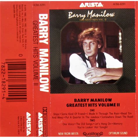 Barry Manilow Greatest Hits Volume 2 O Briens Retro Vintage