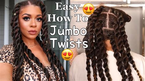 Easy Jumbo Twists As A Protective Style With Added Hair Rubberband