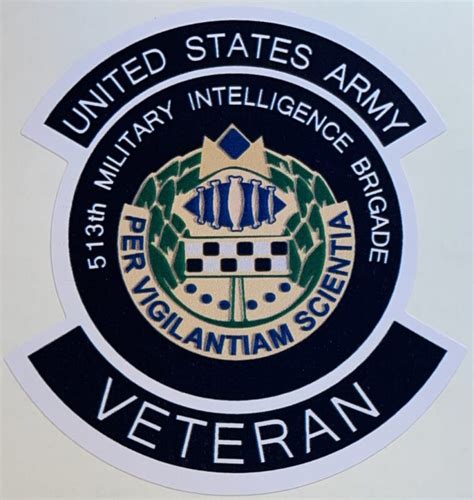 US Army 513th Military Intelligence Brigade Veteran Sticker Decal