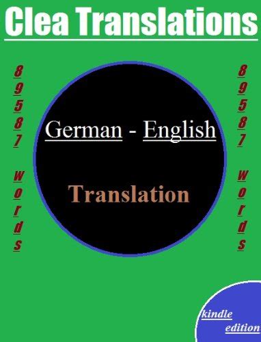 German To English Translation Ebook Translations Clea Amazonde