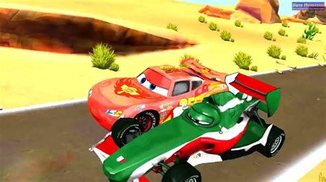 Cars 2 Francesco Bernoulli Green Envy Vs Mcqueen Fast As Lightning Youtube