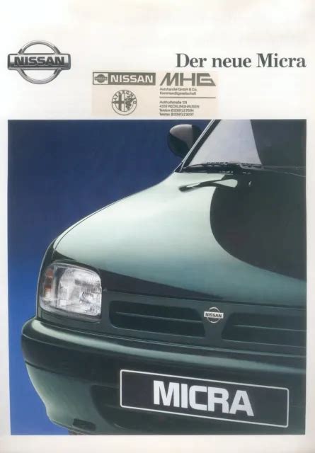 Nissan Micra Prospekt 1992 1092 Brochure Prospectus Catalogue Broszura