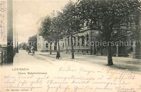 Postkarte Carte Postale Lörrach Obere Bahnhofstrasse Manuscript