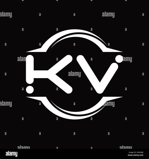 MONOGRAMA con logotipo DE KV con plantilla de diseño de fondo negro con