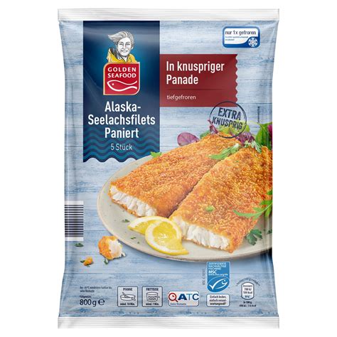 GOLDEN SEAFOOD Alaska Seelachsfilets paniert 800 g ALDI SÜD