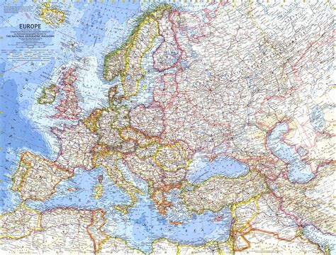 National Geographic Europe Map 1962