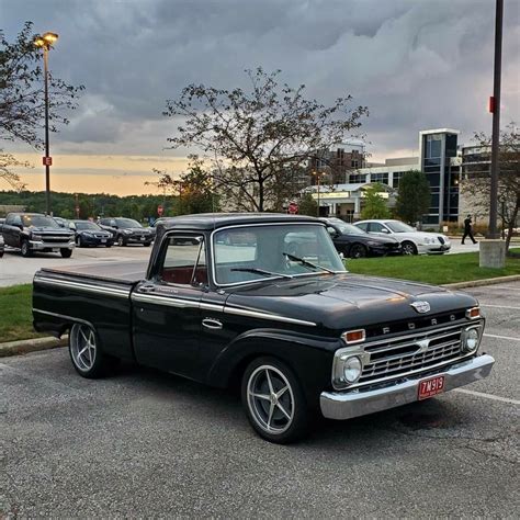 1966 Ford F100 Pickup Black Rwd Automatic Custom Cab For Sale