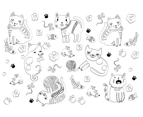 Маленькие картинки раскраски котики (Множество фото) - drawpics.ru