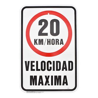 Letrero De Velocidad M Xima Km Hr Blanco X Cm Letreros