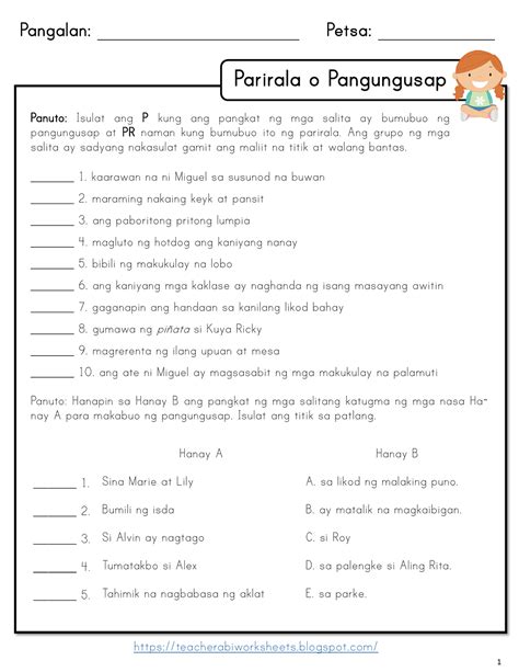 Parirala O Pangungusap 1 1 Pangalan Petsa