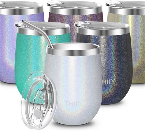 Amazon THILY Vacuum Insulated Travel Wine Tumbler Stainless Steel