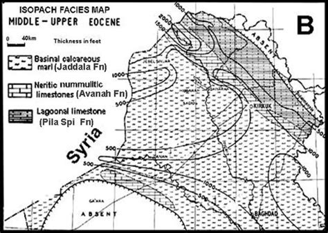 Isopach Facies Map Of The Middle Upper Eocene Showing Distribution Of