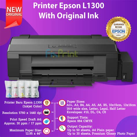 Printer Epson L1300 New Printer A3 L 1300 Inktank Infus Pabrik Lazada Indonesia